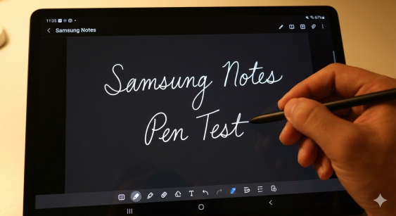 갤럭시탭 삼성노트 필기 테스트 화면