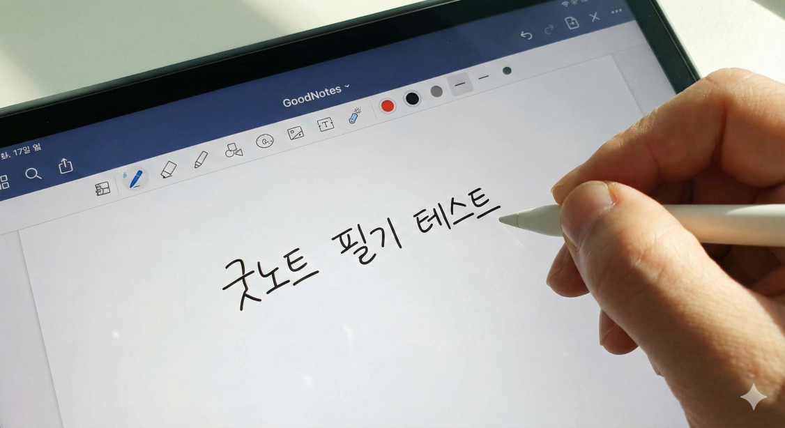 아이패드 굿노트 필기 테스트 화면