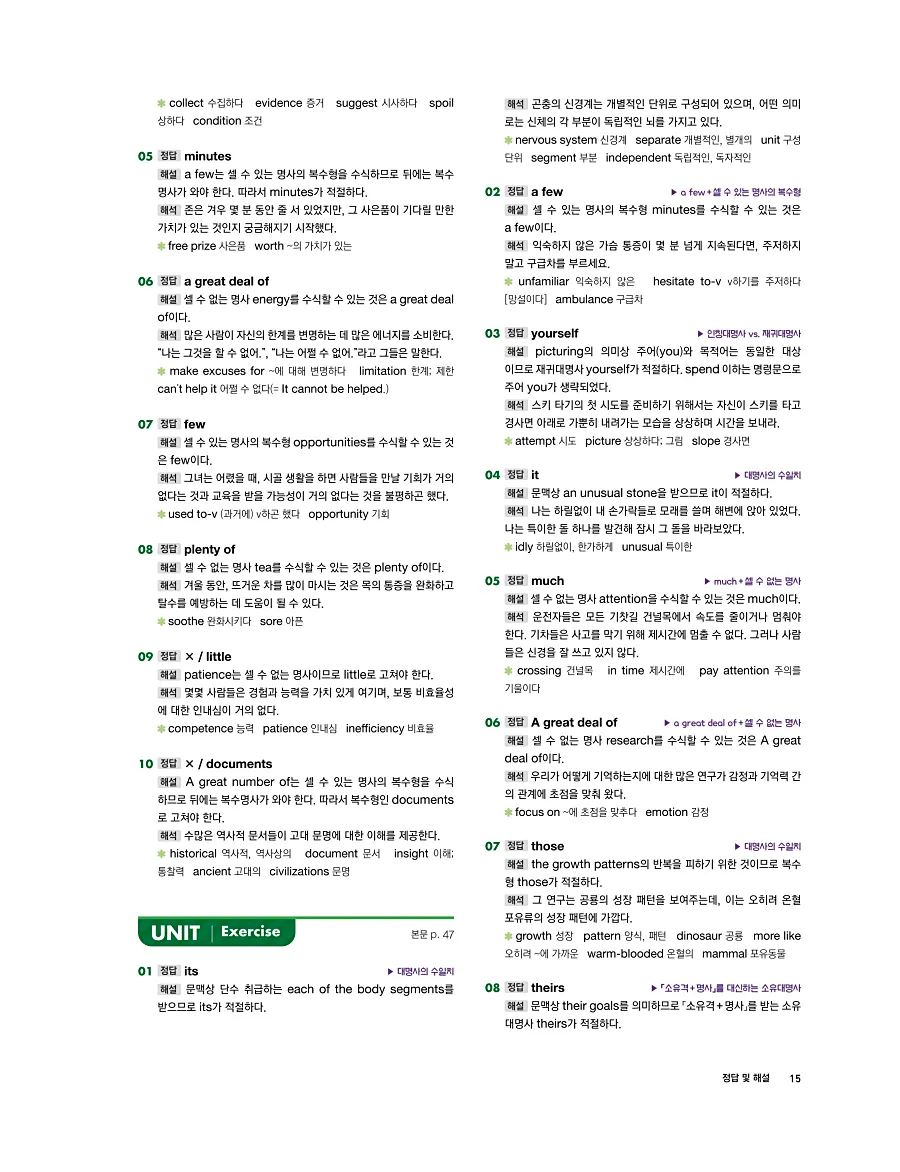 어법끝 스타트 2025 답지 15페이지