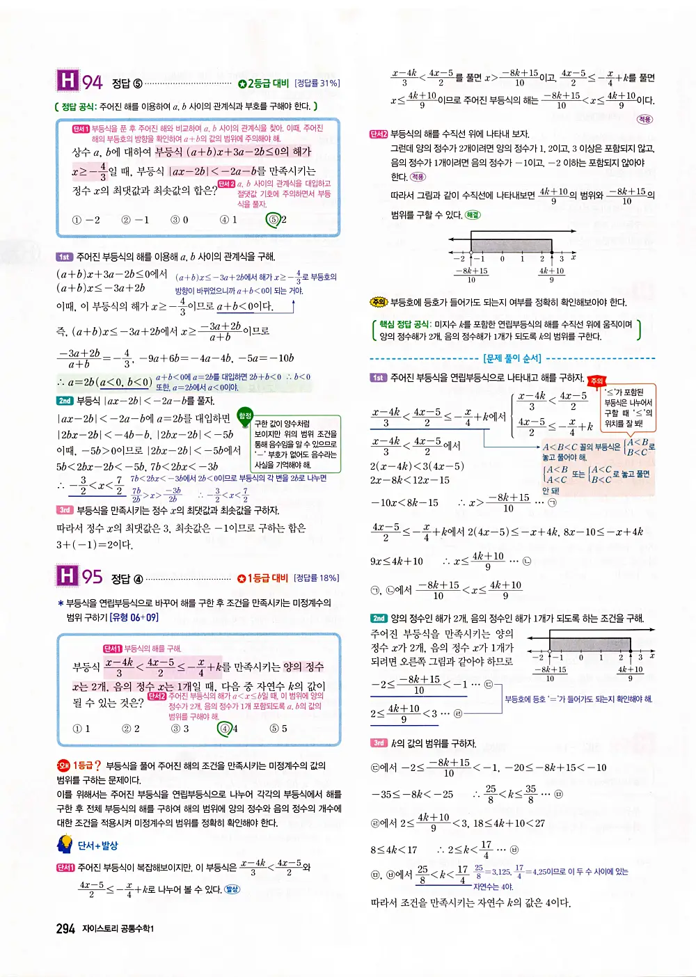 자이스토리 공통수학1 답지 296번