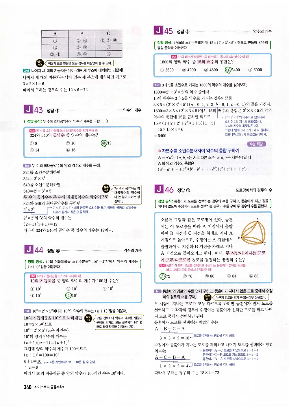 자이스토리 공통수학1 답지 350번