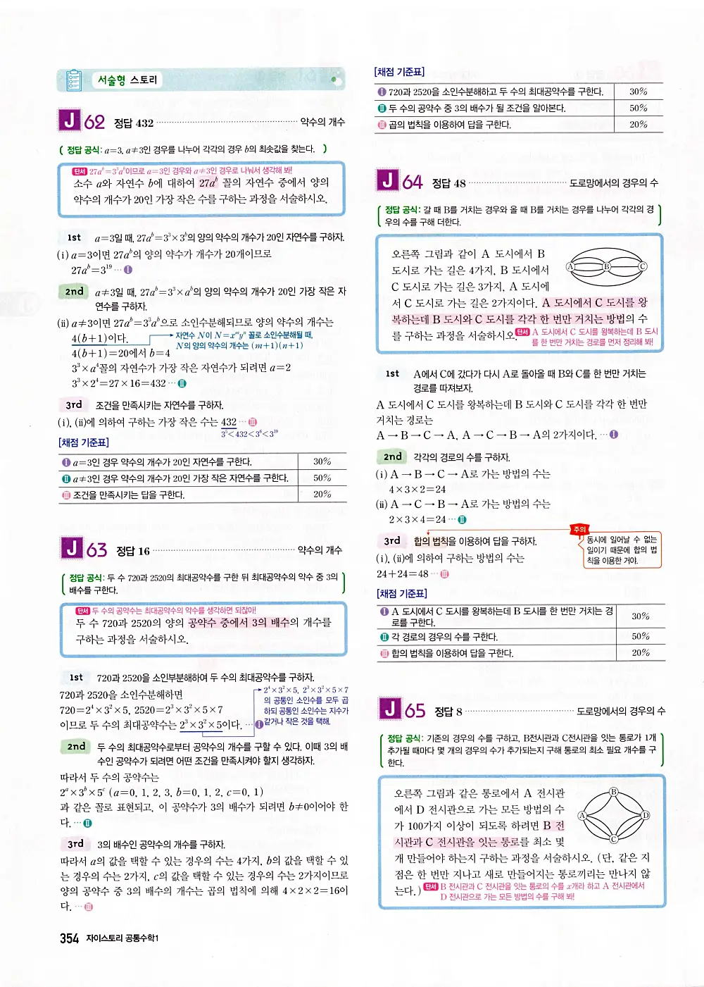 자이스토리 공통수학1 답지 356번