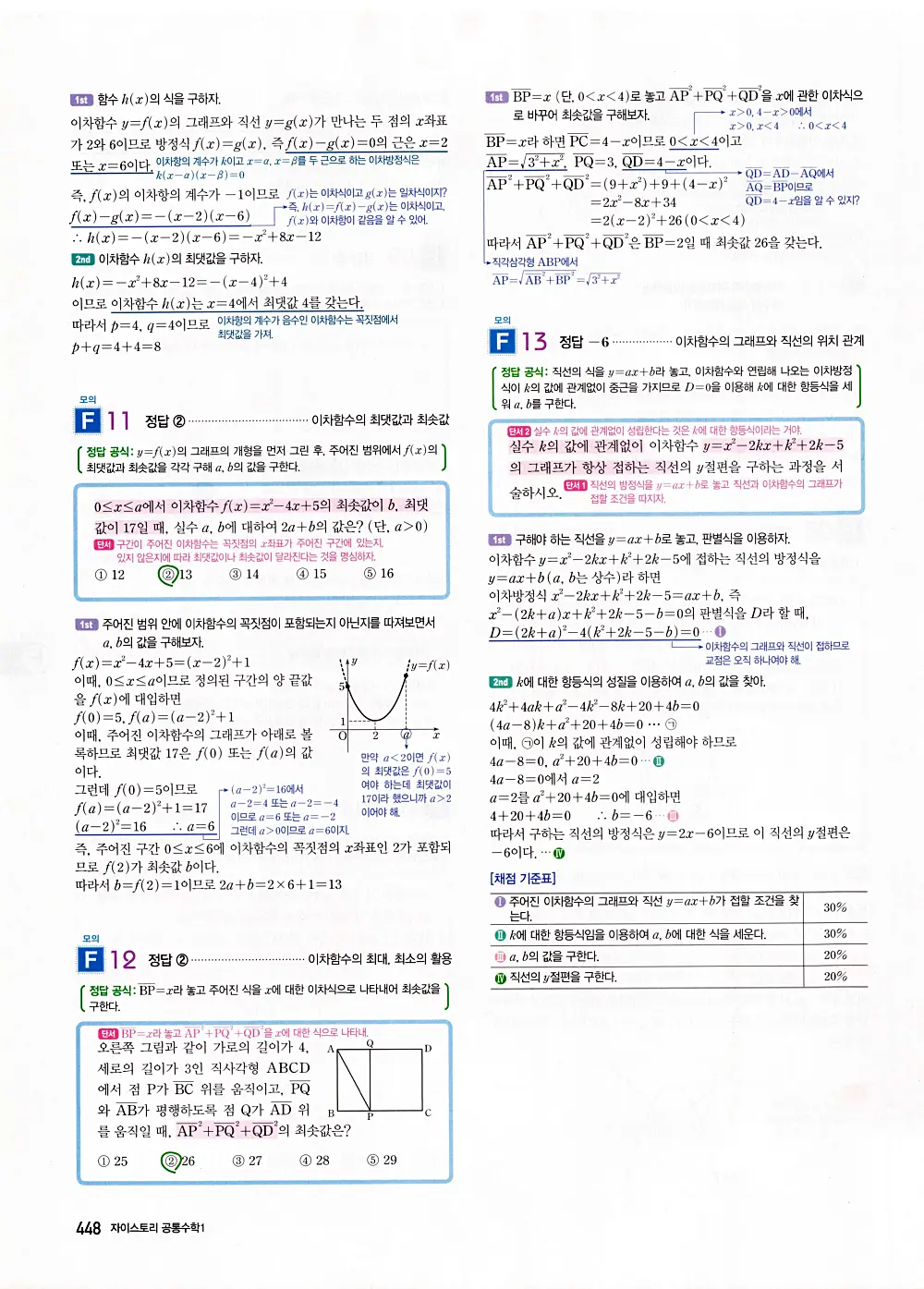 자이스토리 공통수학1 답지 450번