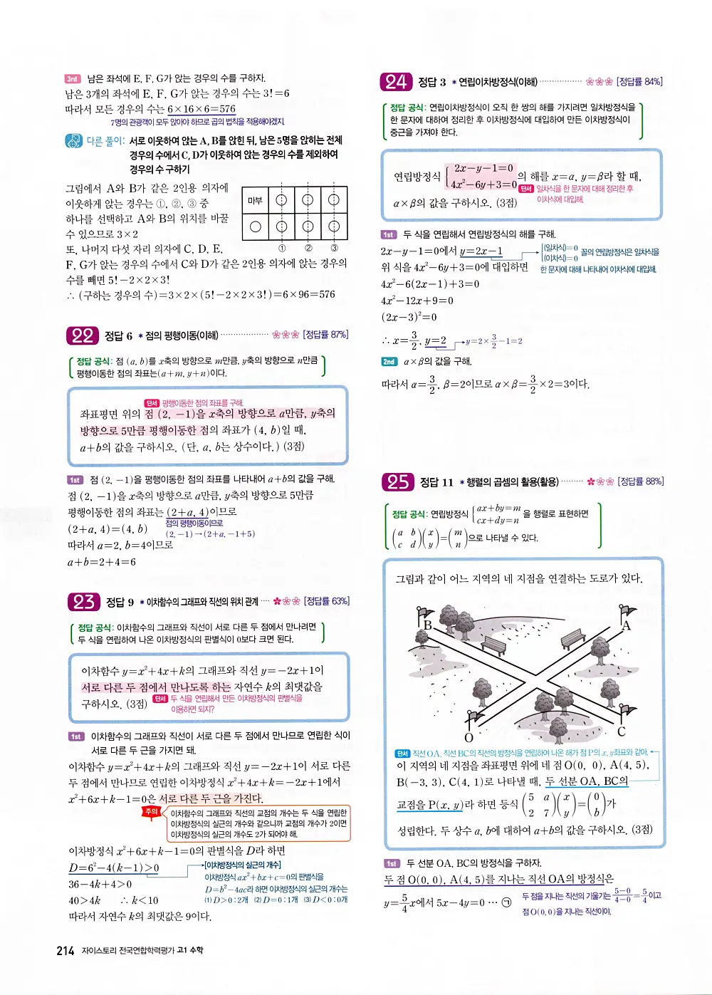 자이스토리 고1 공통수학 답지 216