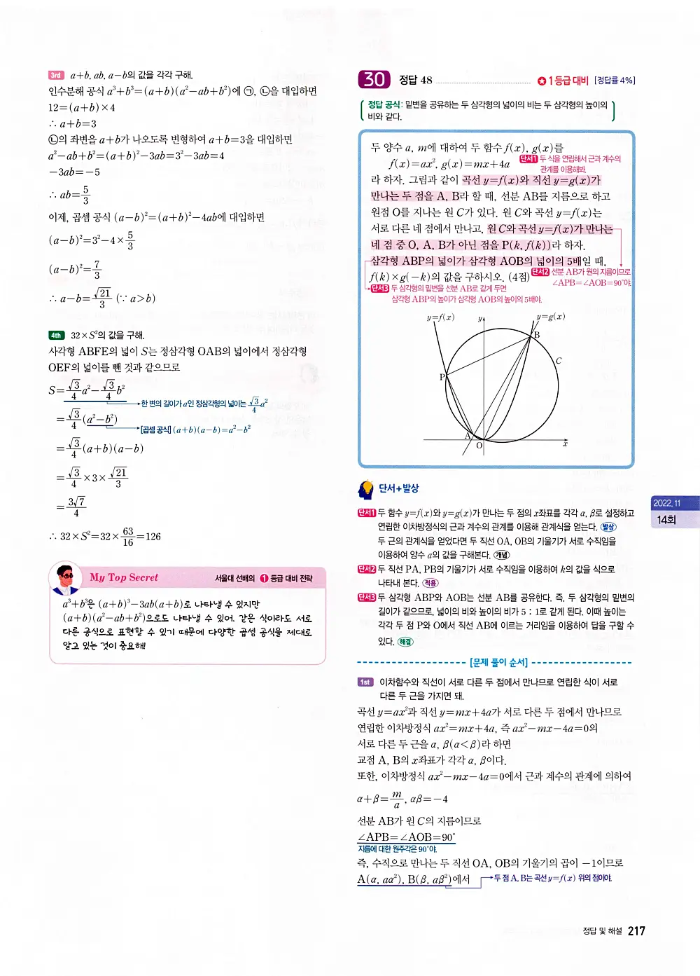 자이스토리 고1 공통수학 답지 219