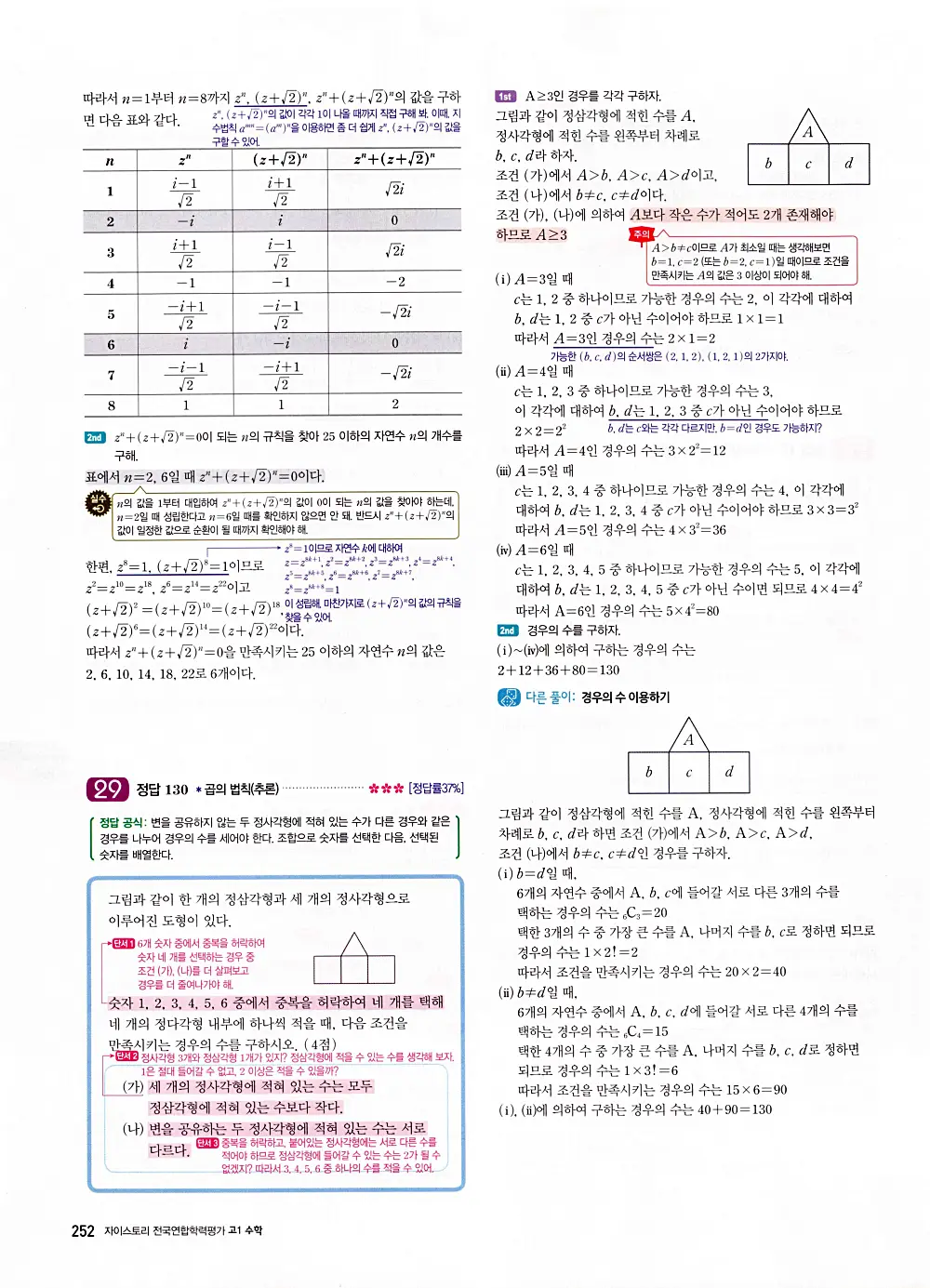 자이스토리 고1 공통수학 답지 254