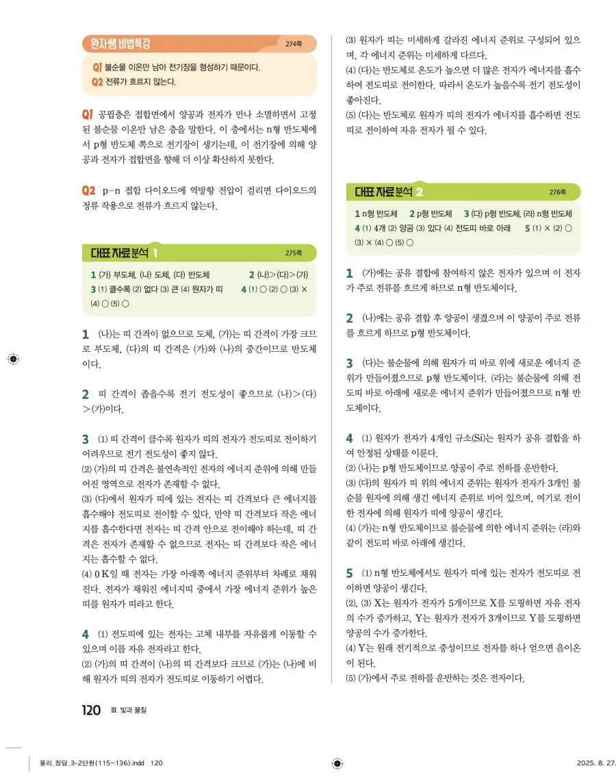 2022 개정 완자 고등 물리학 답지 120페이지