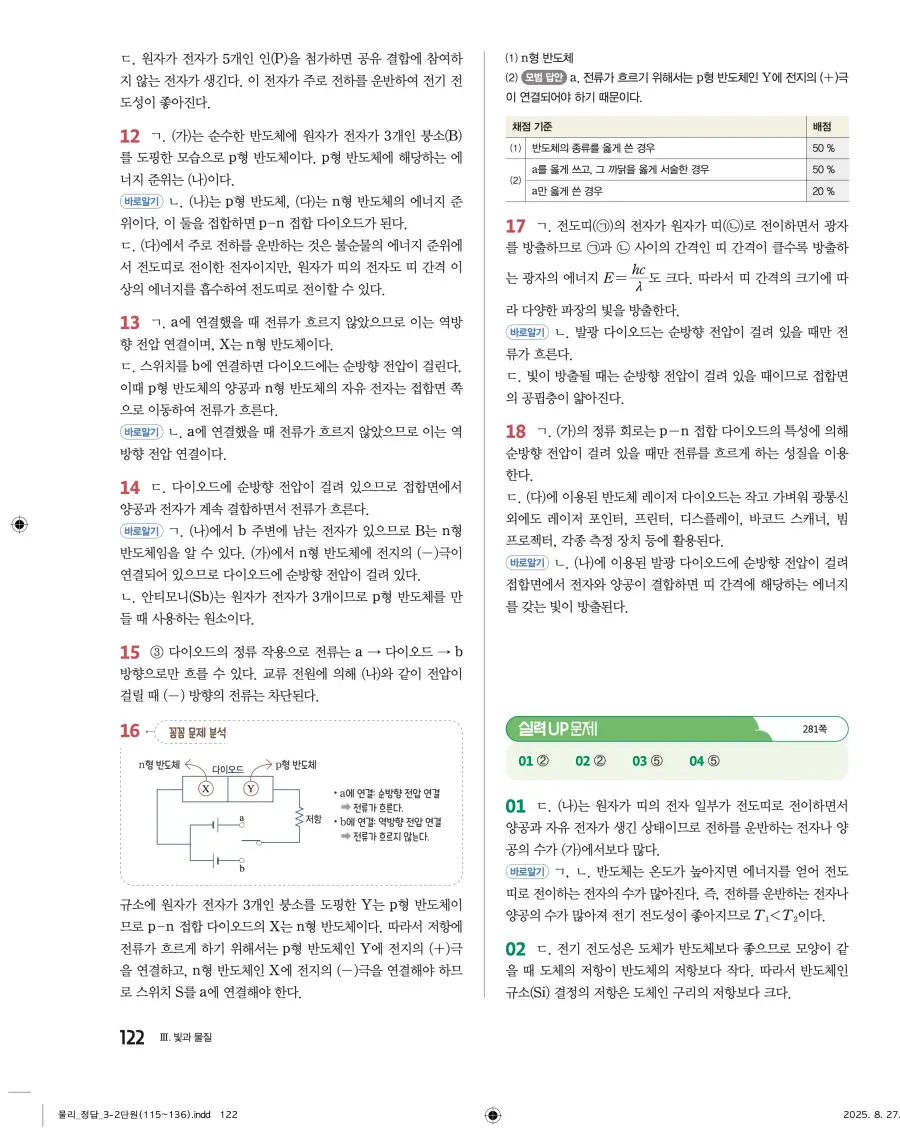 2022 개정 완자 고등 물리학 답지 122페이지