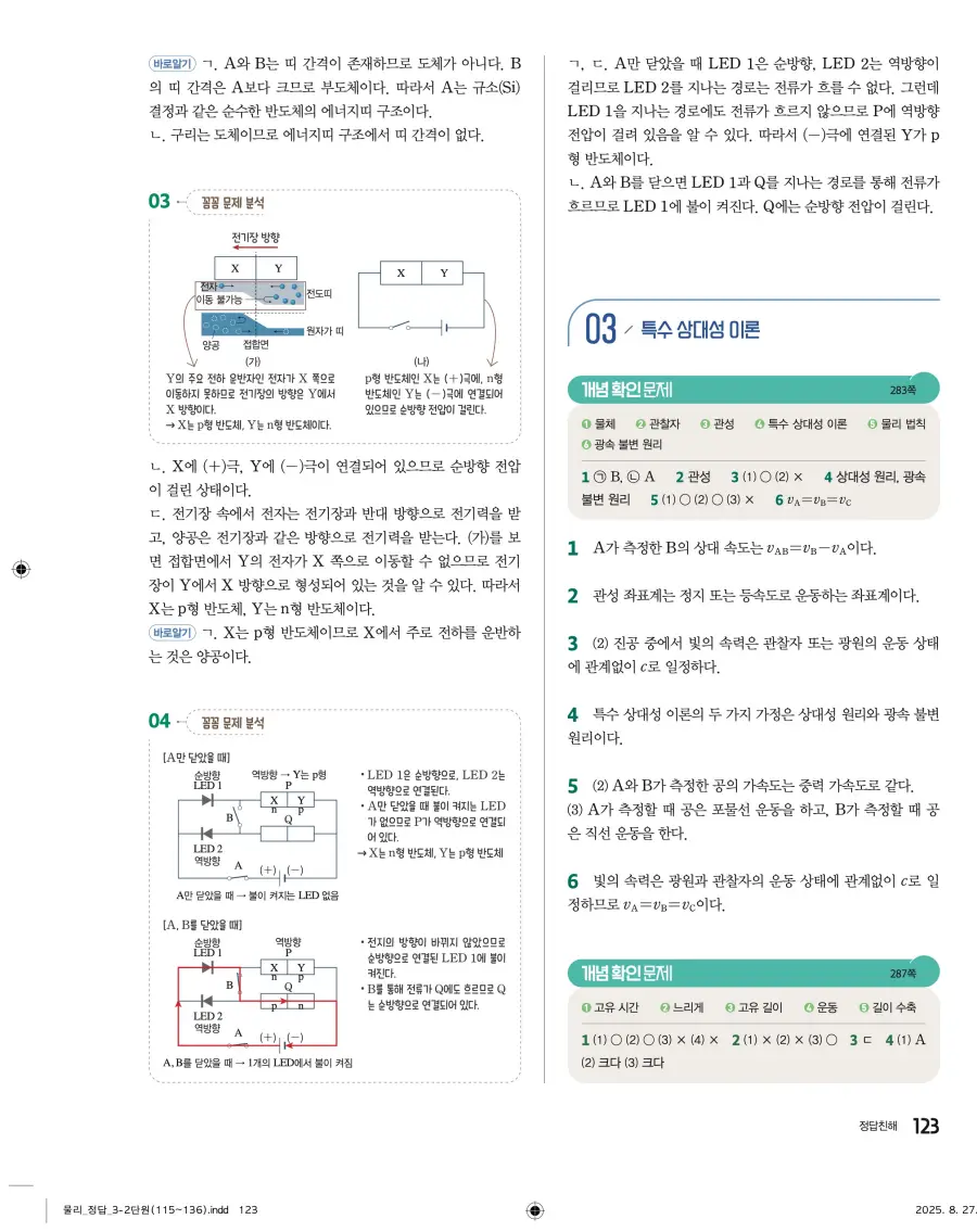 2022 개정 완자 고등 물리학 답지 123페이지