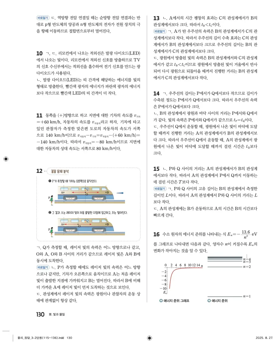 2022 개정 완자 고등 물리학 답지 130페이지