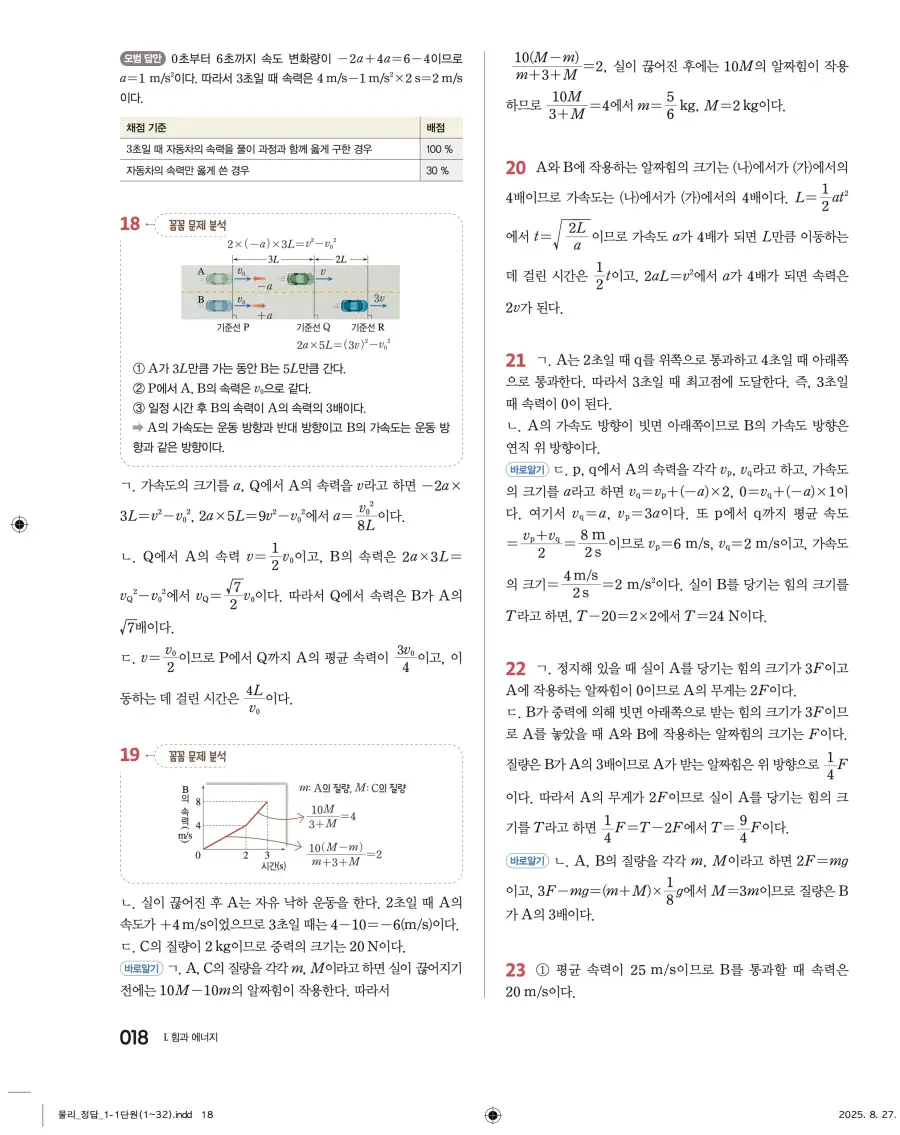 2022 개정 완자 고등 물리학 답지 18페이지