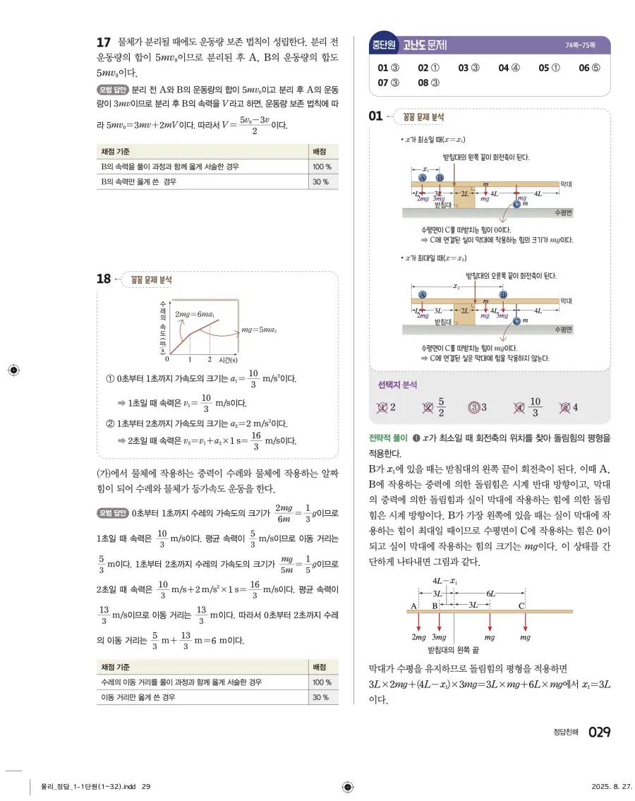 2022 개정 완자 고등 물리학 답지 29페이지