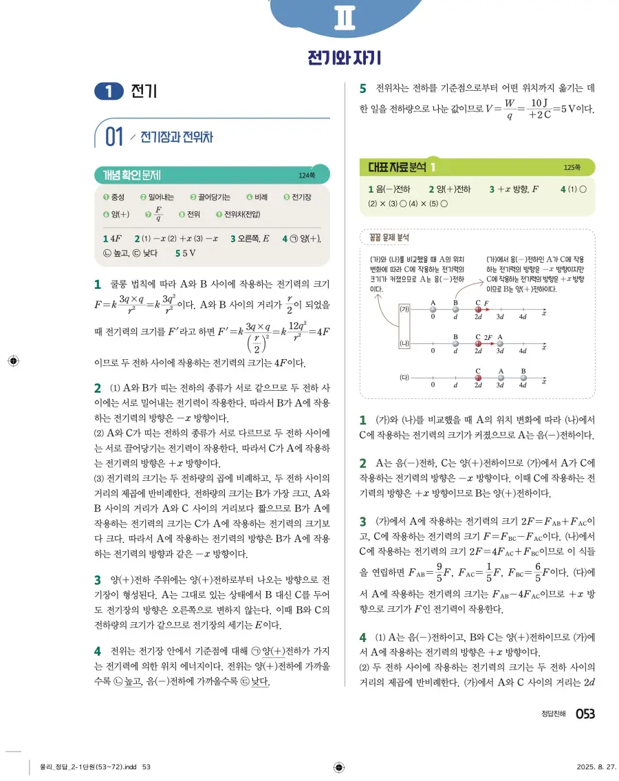 2022 개정 완자 고등 물리학 답지 53페이지