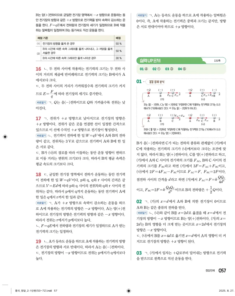 2022 개정 완자 고등 물리학 답지 57페이지