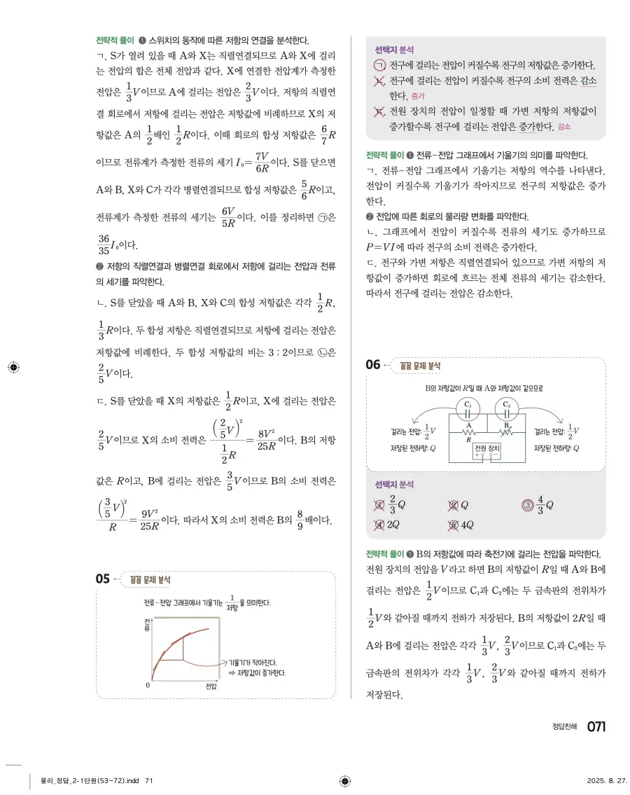 2022 개정 완자 고등 물리학 답지 71페이지