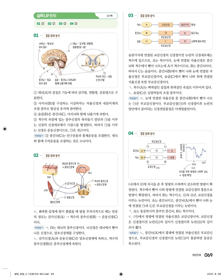 2022 개정 완자 고등 생명과학 답지 69페이지