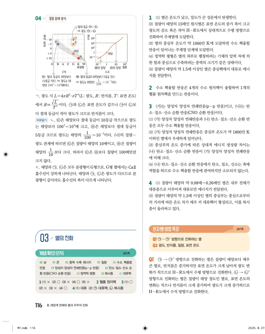 2022 개정 완자 고등 지구과학 답지 116페이지