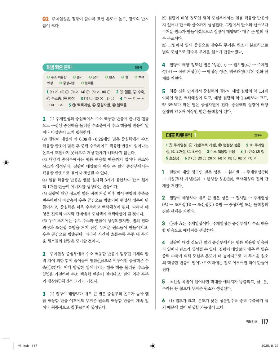 2022 개정 완자 고등 지구과학 답지 117페이지