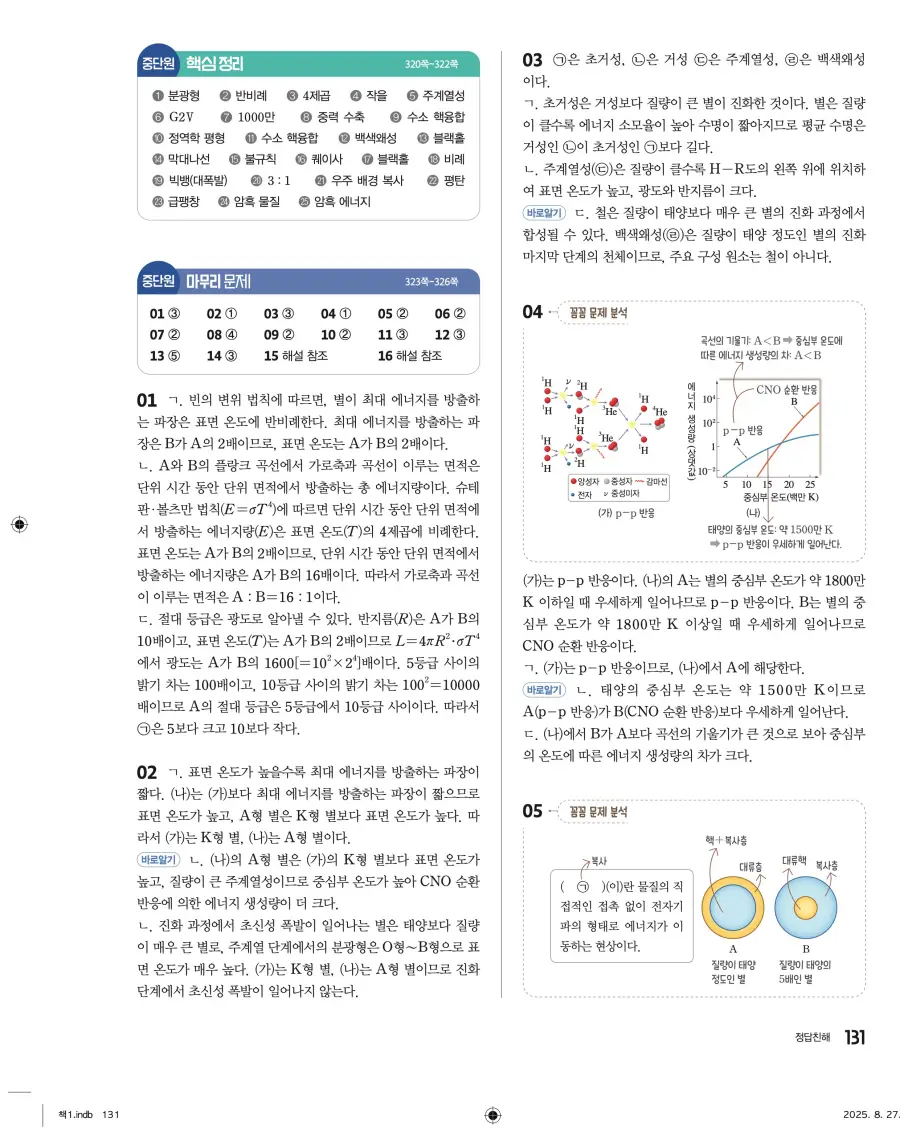 2022 개정 완자 고등 지구과학 답지 131페이지