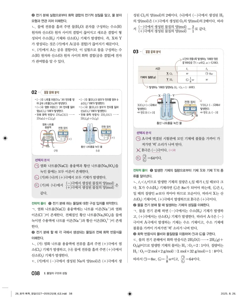2022 개정 완자 고등 화학 답지 38페이지