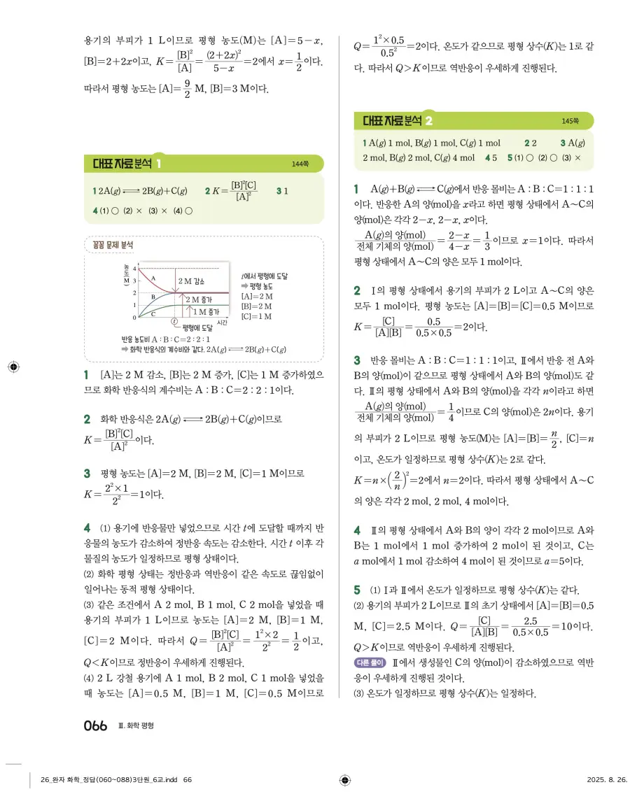 2022 개정 완자 고등 화학 답지 66페이지