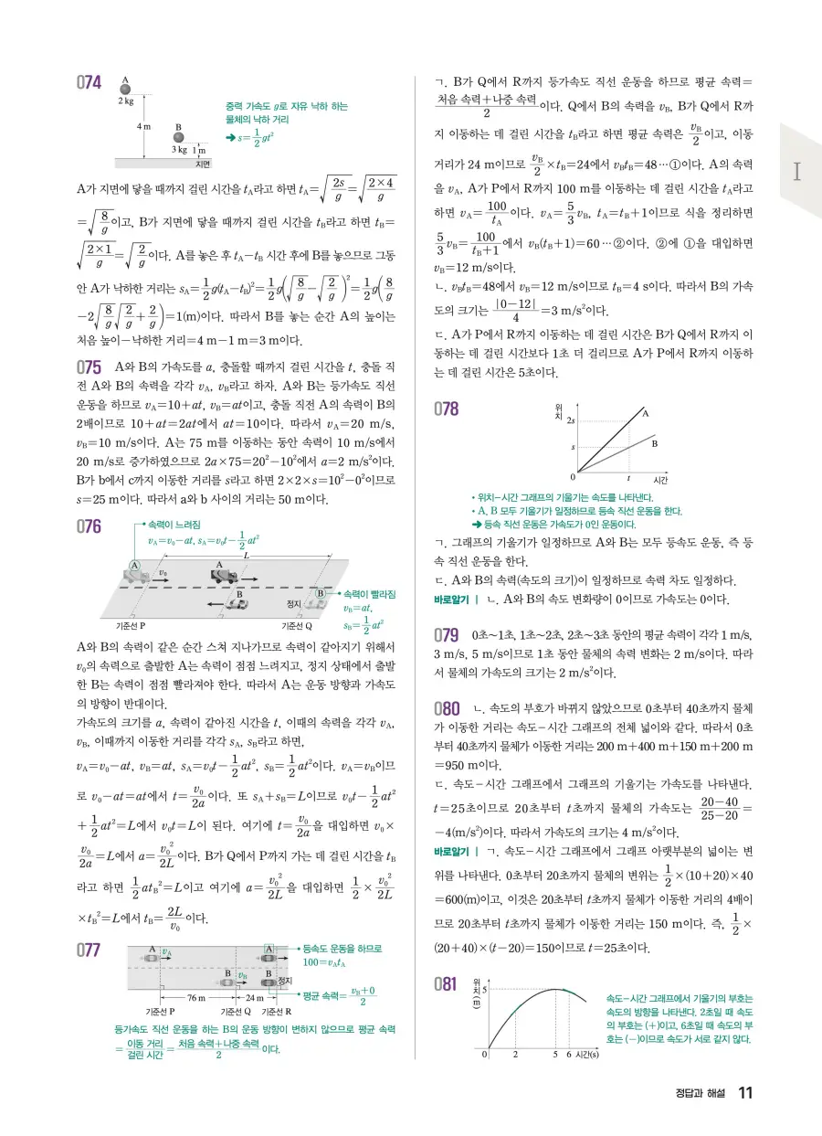 2022 개정 완자 기출픽 고등 물리학 답지 11페이지