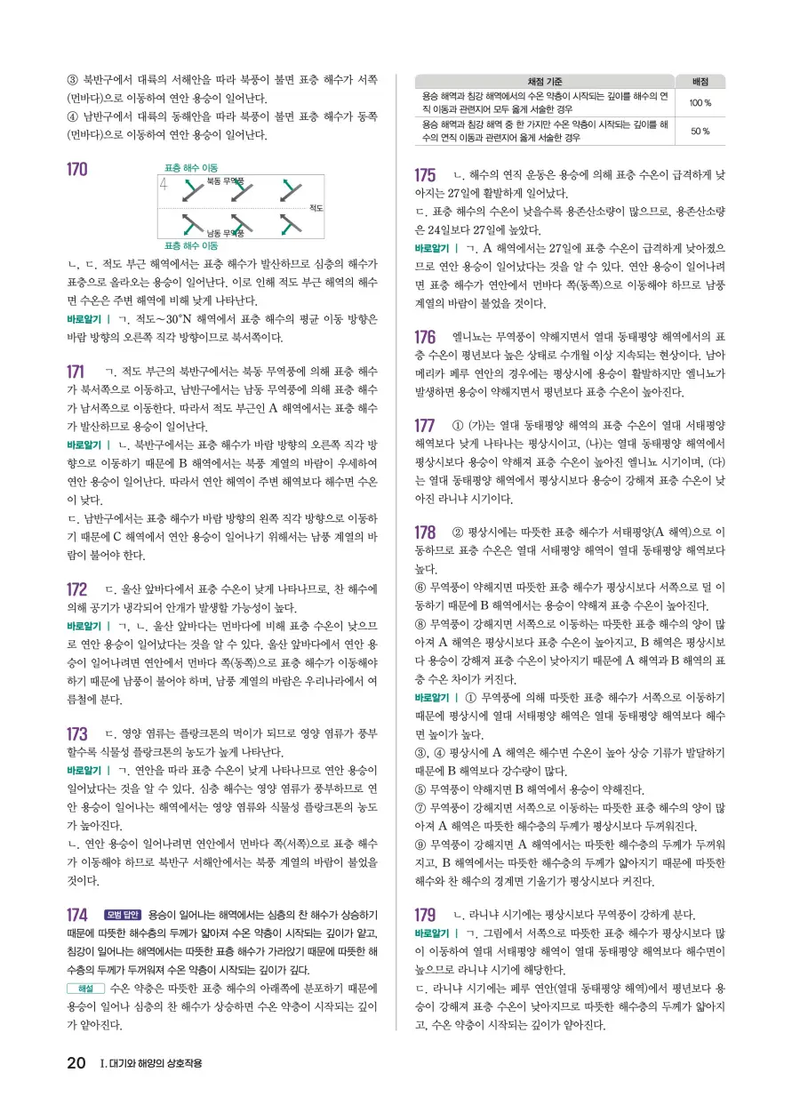 2022 개정 완자 기출픽 고등 지구과학 답지 20페이지