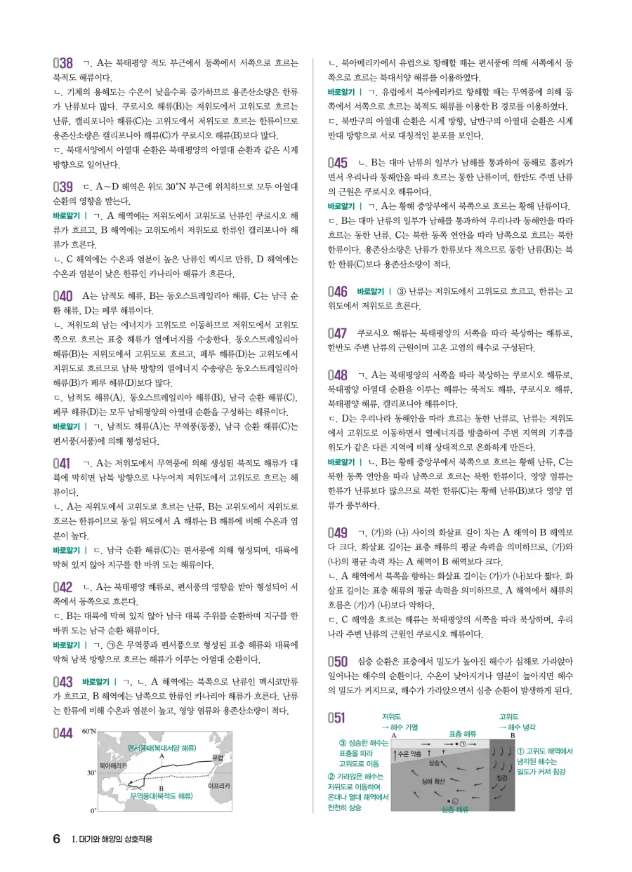 2022 개정 완자 기출픽 고등 지구과학 답지 6페이지