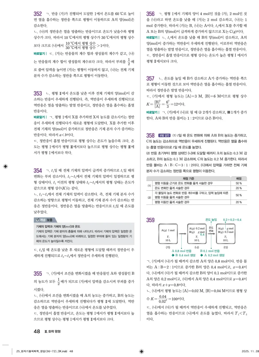 2022 개정 완자 기출픽 고등 화학 답지 48페이지
