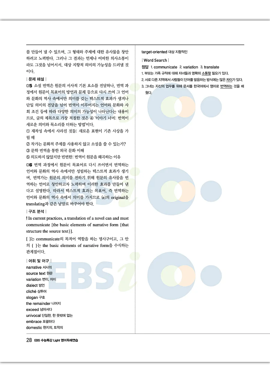 2027 수능특강 Light 영어독해연습 답지 28