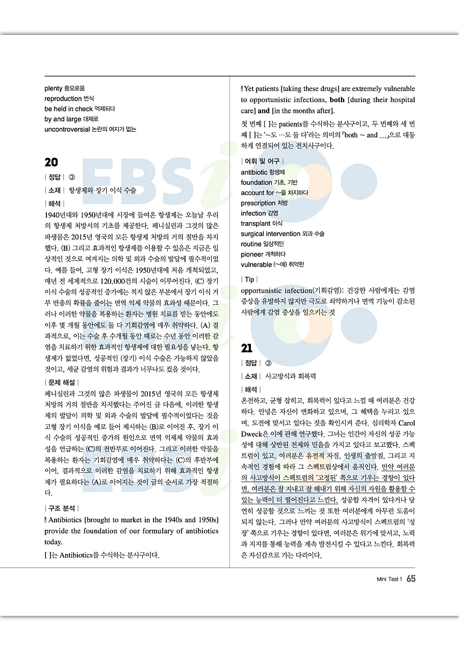 2027 수능특강 Light 영어독해연습 답지 65