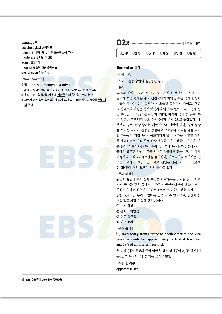 2027 수능특강 Light 영어독해연습 답지 8