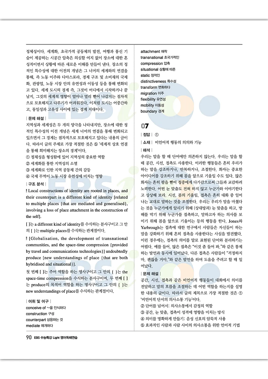 2027 수능특강 Light 영어독해연습 답지 90