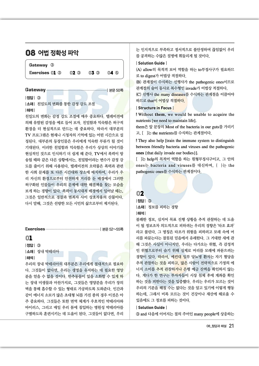 2027 수능특강 Light 영어 답지 21