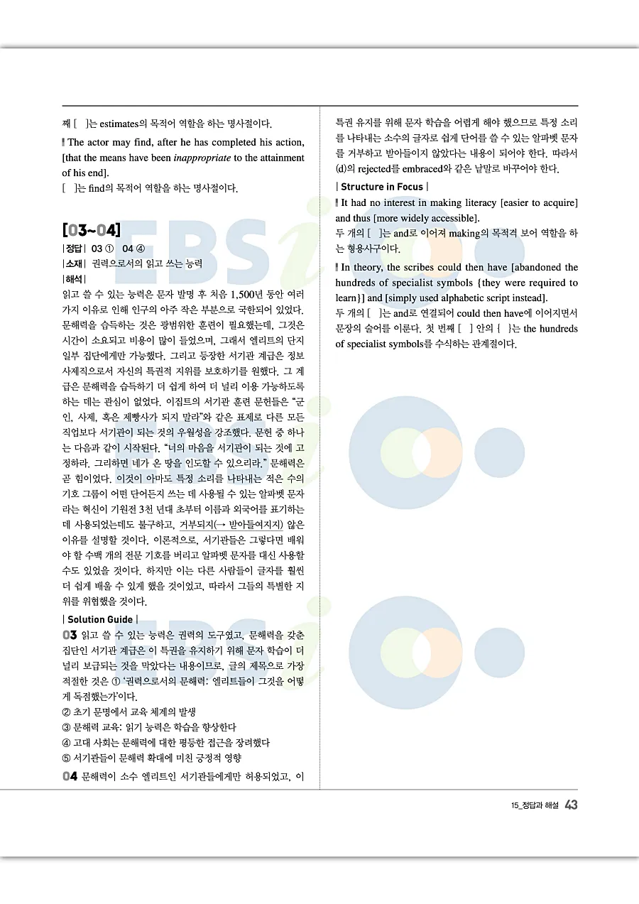 2027 수능특강 Light 영어 답지 43