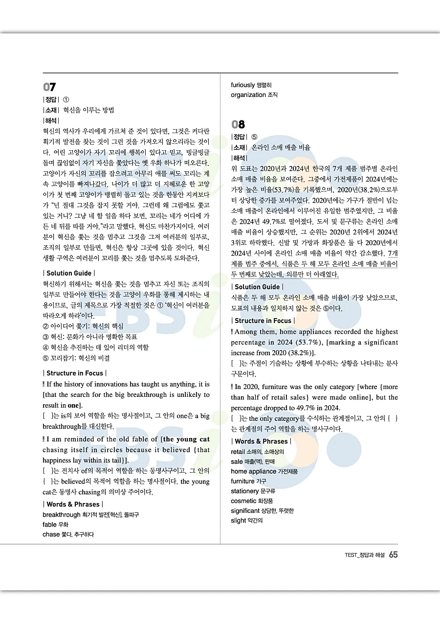 2027 수능특강 Light 영어 답지 65