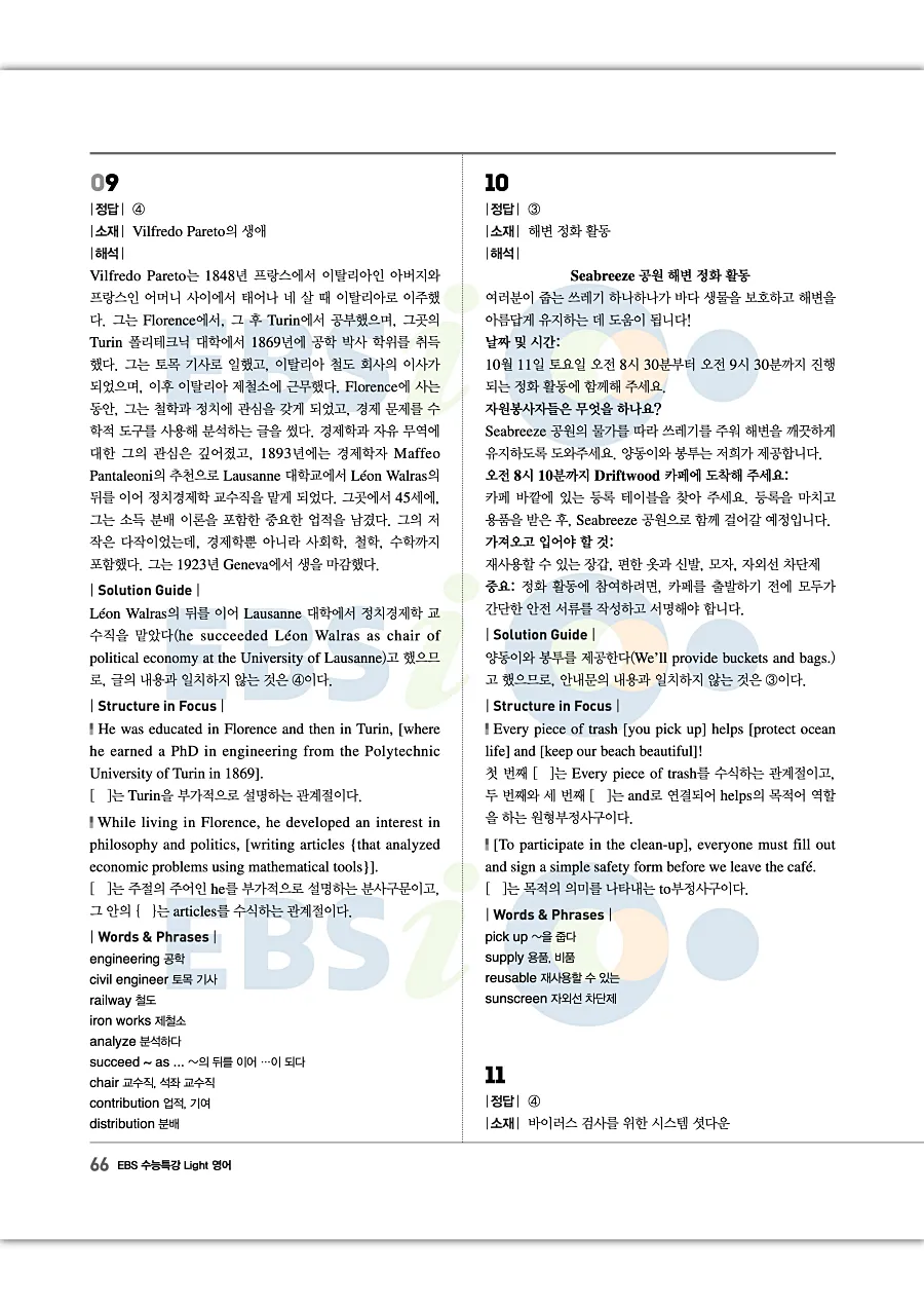 2027 수능특강 Light 영어 답지 66