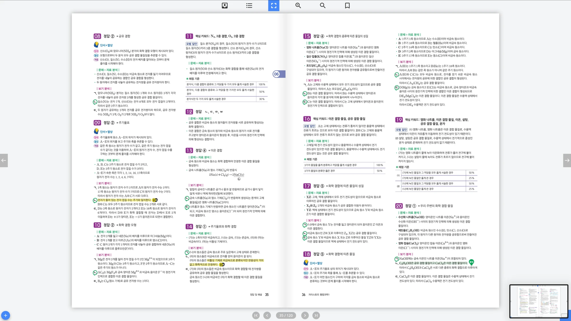 자이스토리 통합과학 1 답지 18페이지