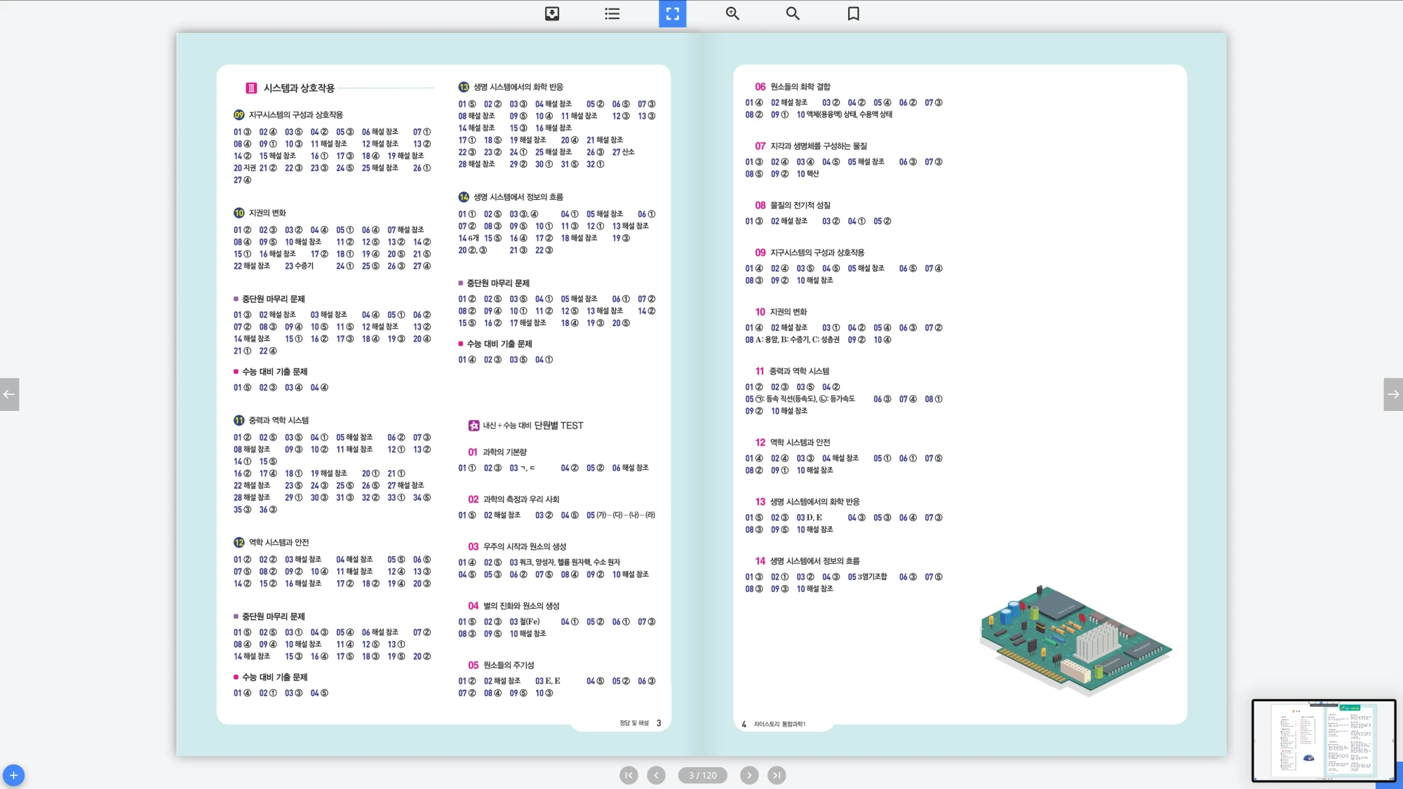 자이스토리 통합과학 1 답지 2페이지