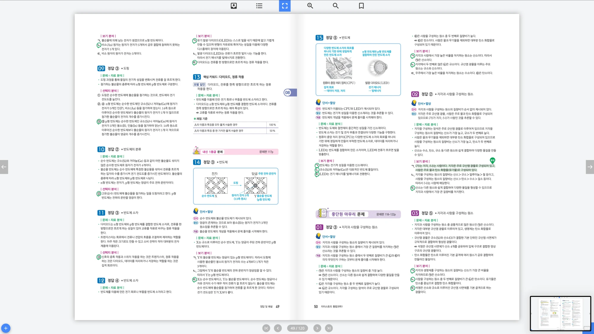 자이스토리 통합과학 1 답지 25페이지