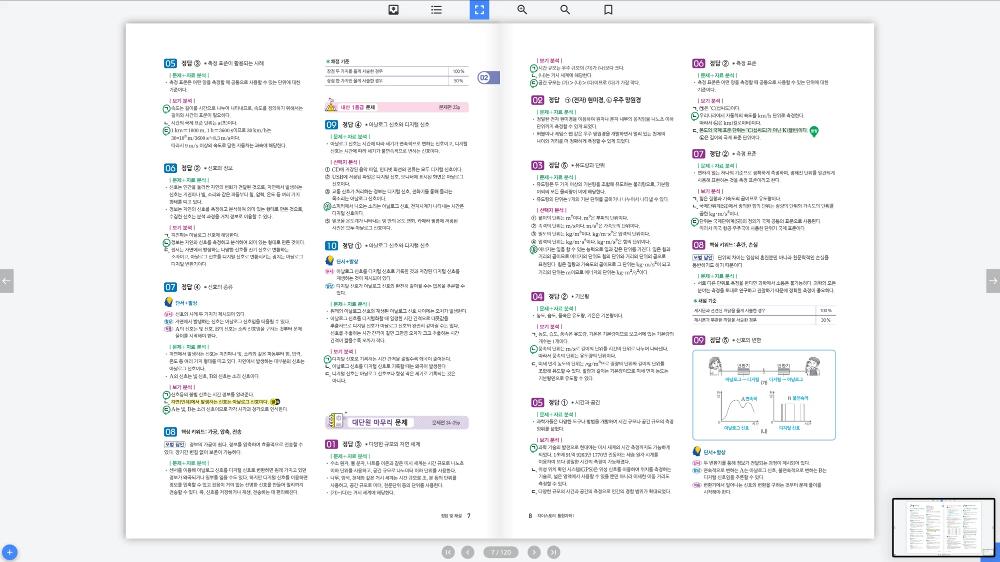 자이스토리 통합과학 1 답지 4페이지