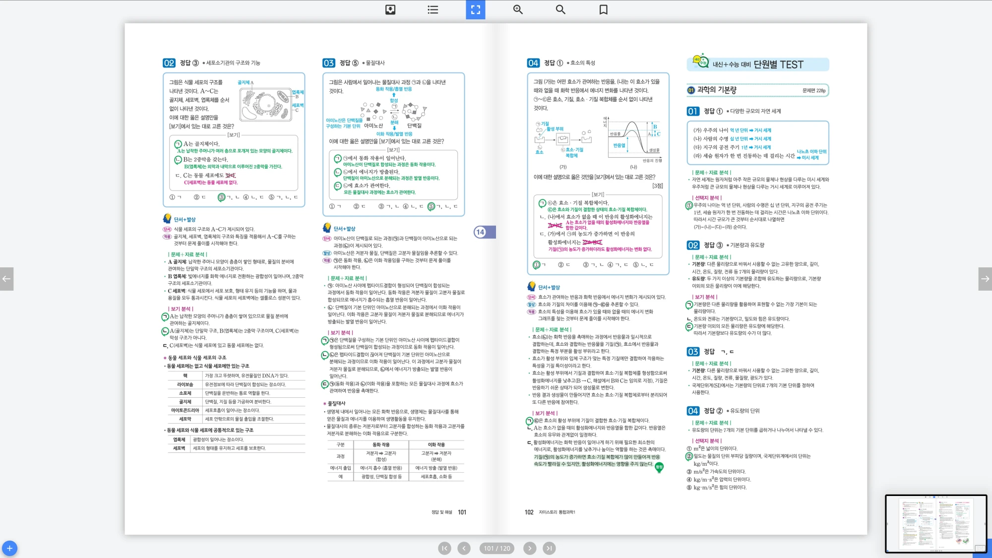 자이스토리 통합과학 1 답지 51페이지