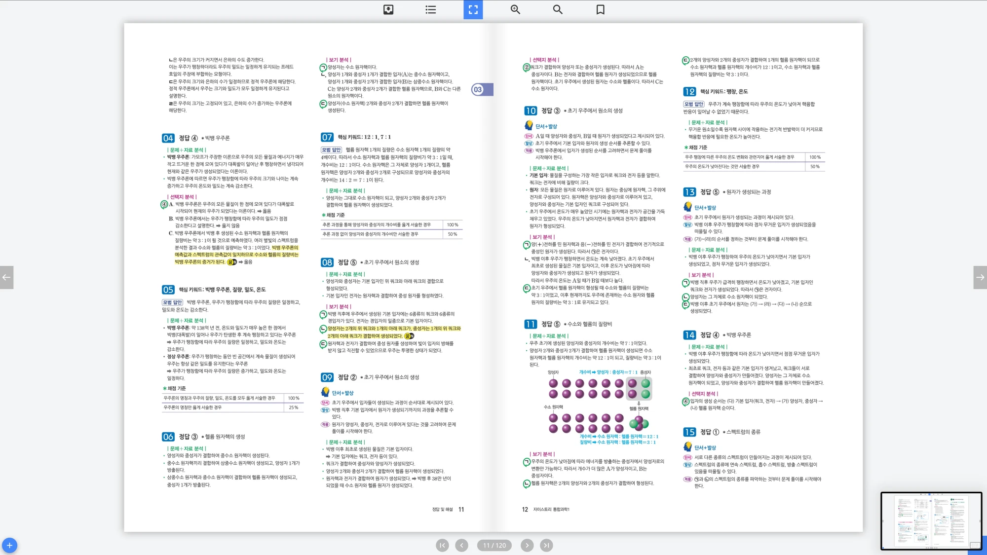 자이스토리 통합과학 1 답지 6페이지