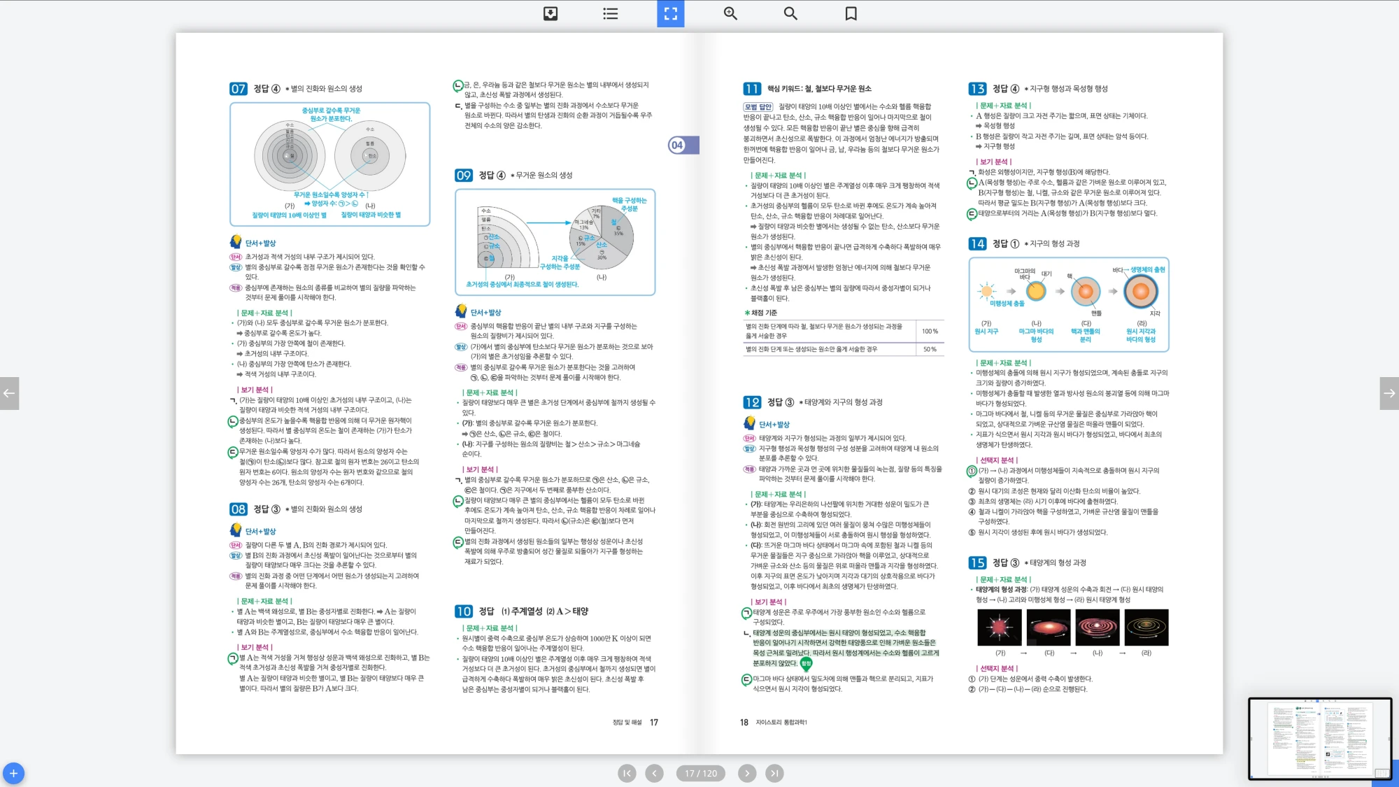 자이스토리 통합과학 1 답지 9페이지