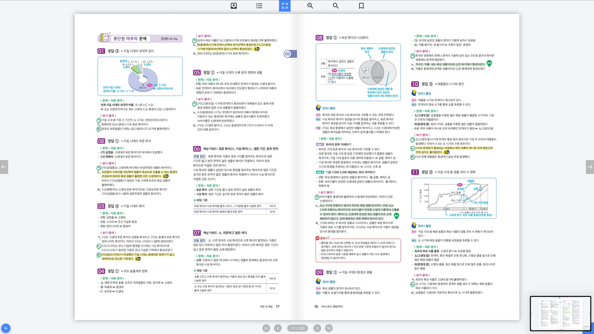 자이스토리 통합과학 2 답지 9페이지