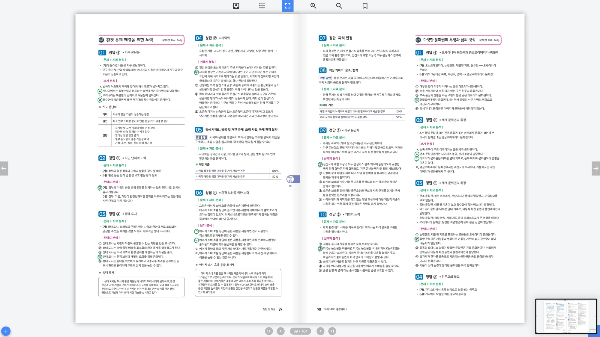 자이스토리 통합사회 1 답지 45페이지