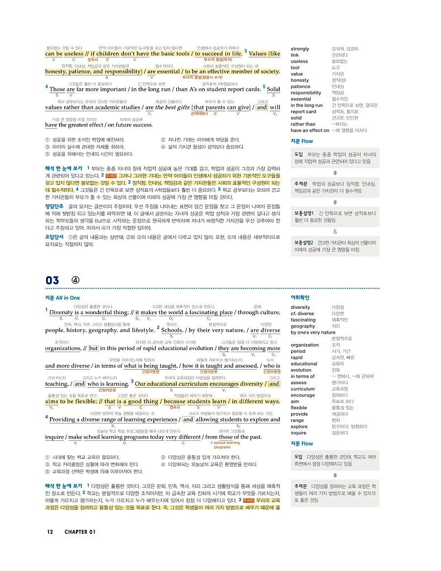 첫단추 독해 유형편 2025 답지 11페이지