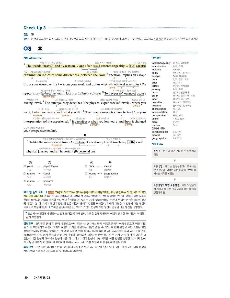 첫단추 독해 유형편 2025 답지 49페이지