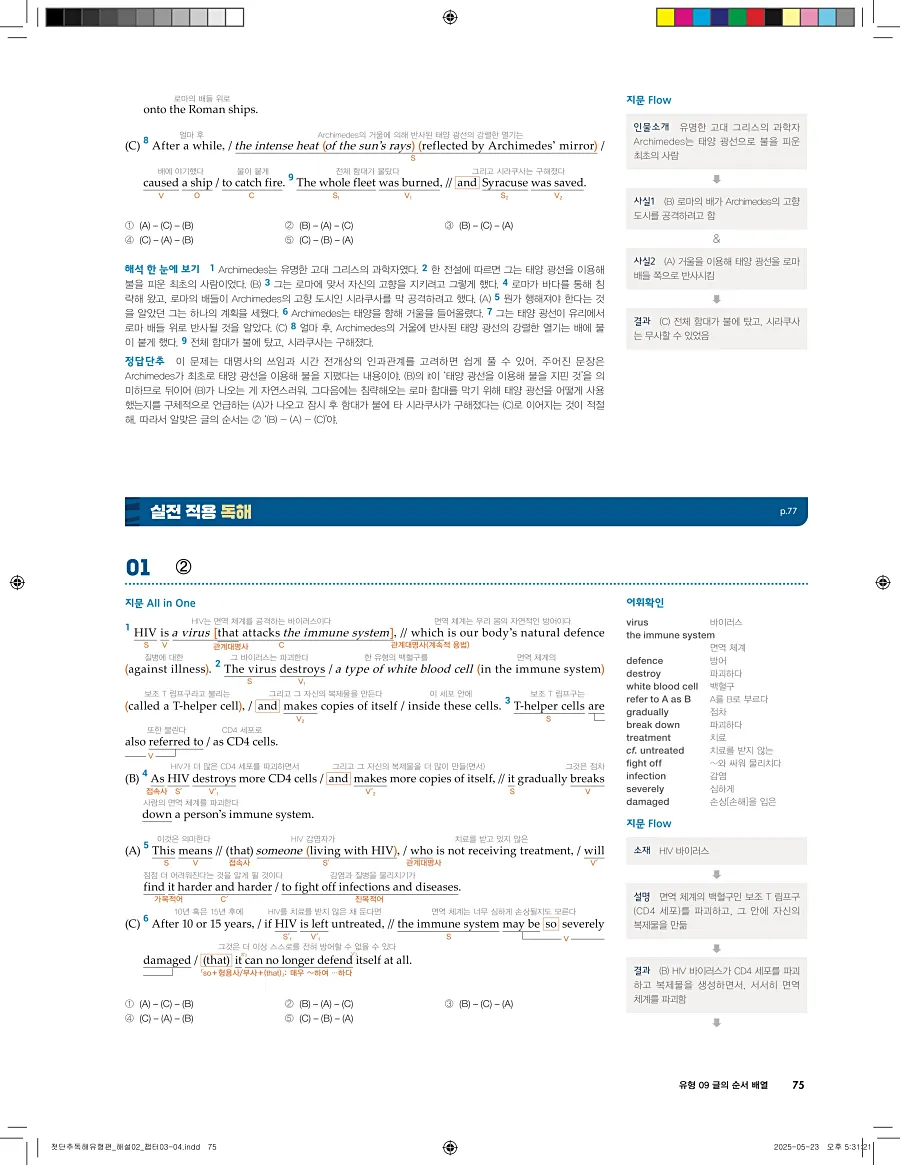 첫단추 독해 유형편 2025 답지 74페이지