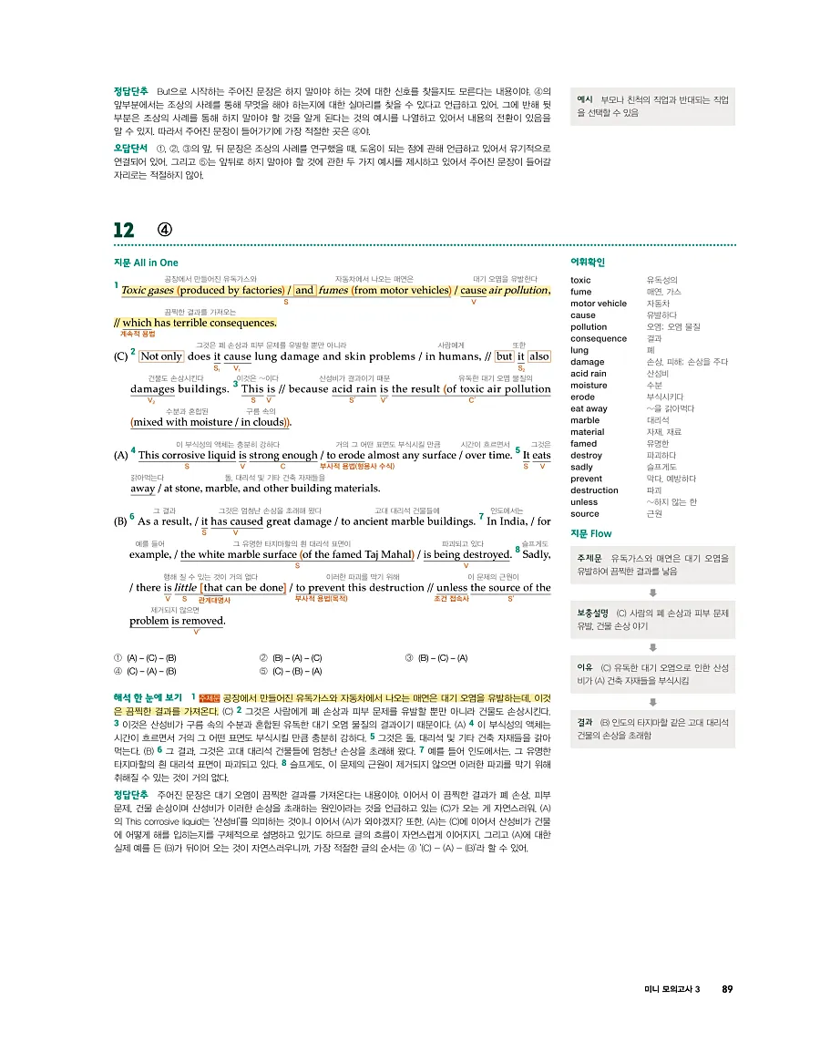 첫단추 독해 유형편 2025 답지 88페이지